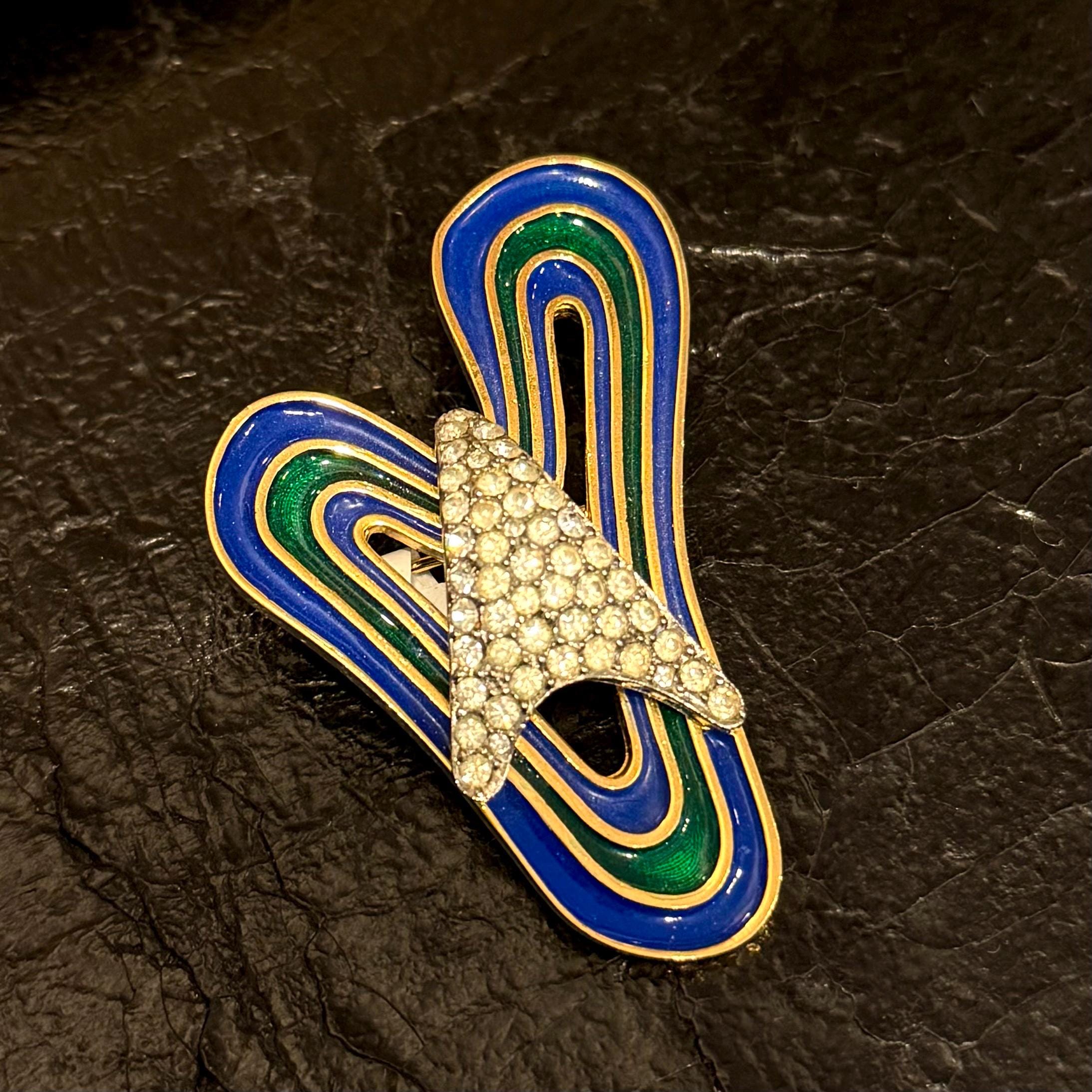 Broche Vintage émaillée 'Surveillante' - Bijou Ancien - Occasion