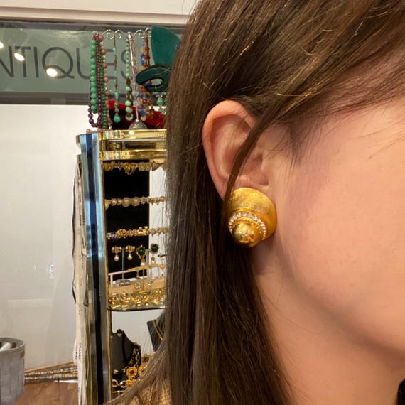 Vintage Unsigned 1980s round sea shell-like shape… - image 4