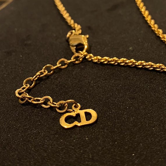 Vintage Christian Dior Signed Gold-plated CD Logo Round Ring Shape