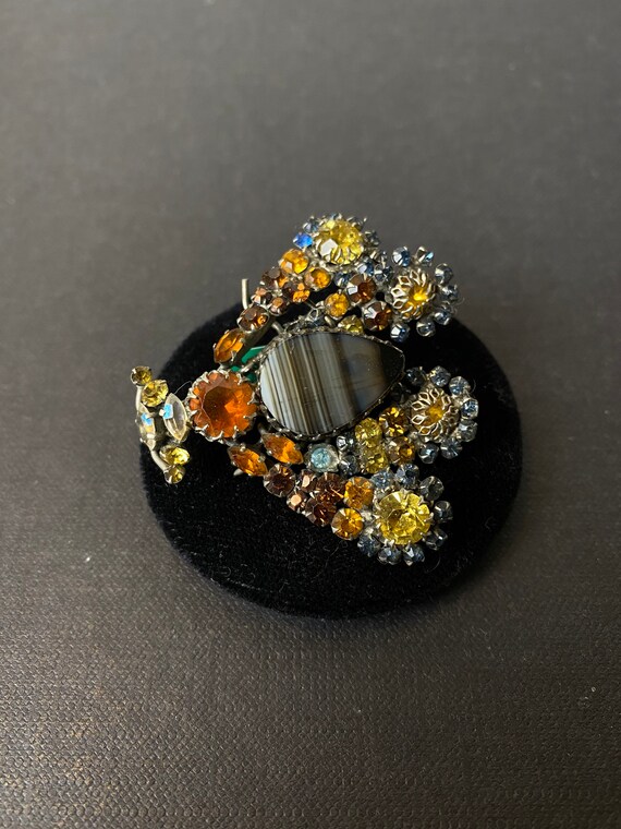 Cis countess bee motif multi-colour rhinestone an… - image 1