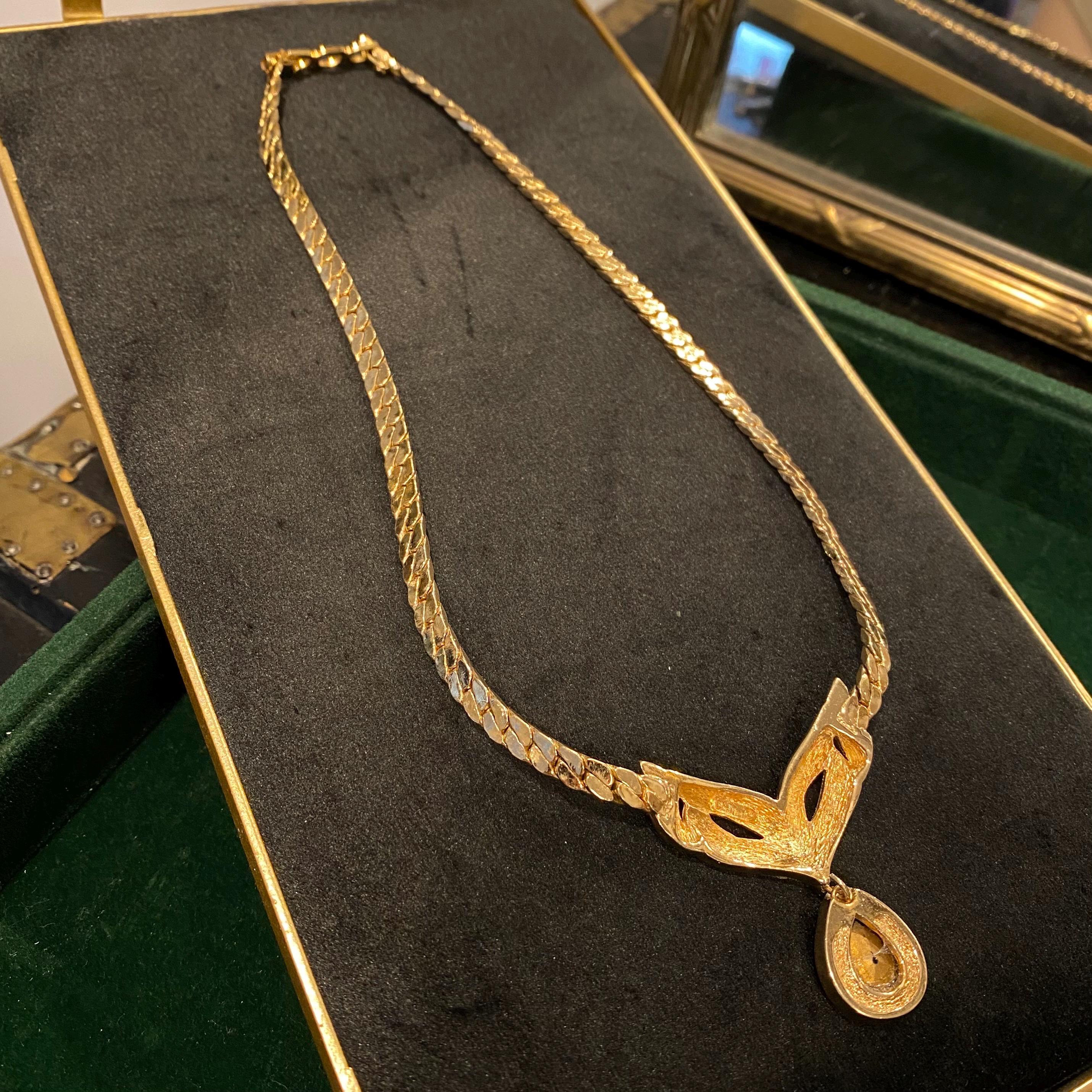アクセサリー Vintage Christian Dior Gold Necklace Vintage Christian Dior Necklace, Chain Necklace Gold, Choker