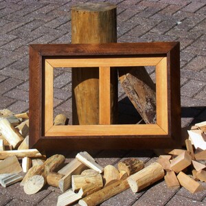 Cedar wood 4x6, 5x7, or 8x10  double sided picture frame - handmade photo frame sizes come w/ backing, plexi, hanger