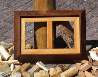 Cedar wood 4x6, 5x7, or 8x10  double sided picture frame - handmade photo frame sizes come w/ backing, plexi, hanger