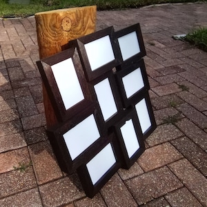 Stained rustic family collage frame / multi photo frames / 4x6 collage frame - family picture frame collage - 9 opening multi picture frame