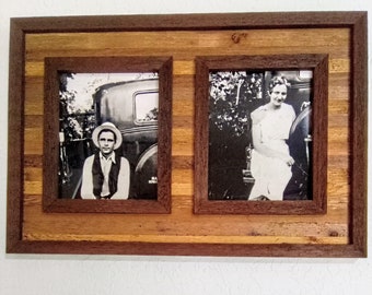 Rustic Wooden Picture Frame, Farmhouse Frame, Single Double Triple Opening Photo Frame, Distressed Wood Collage Frame, Country Home Decor