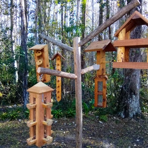 Bird feeder pole - bird feeder post - our best bird attracting bird feeding station, bird feeder baffle and bird feeders