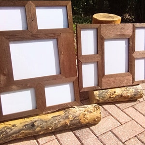 Multi picture frame / multiple photo collage frame for 8x10 and 5x7 photos - handmade in USA - collage photo frame / wooden wall photo frame