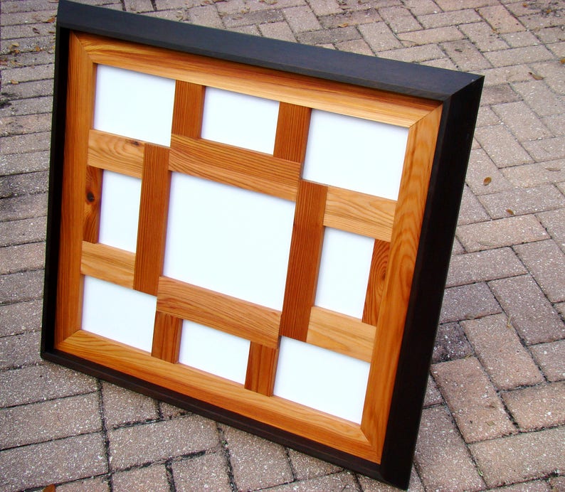 Finished Cedar Wood Wall Photo Frames 9 Opening Collage Image 0