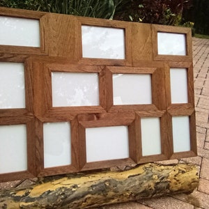 Multi picture frame / multiple photo collage frame for 5x7 and 4x6 photos - handmade in USA - collage photo frame / wooden wall photo frame
