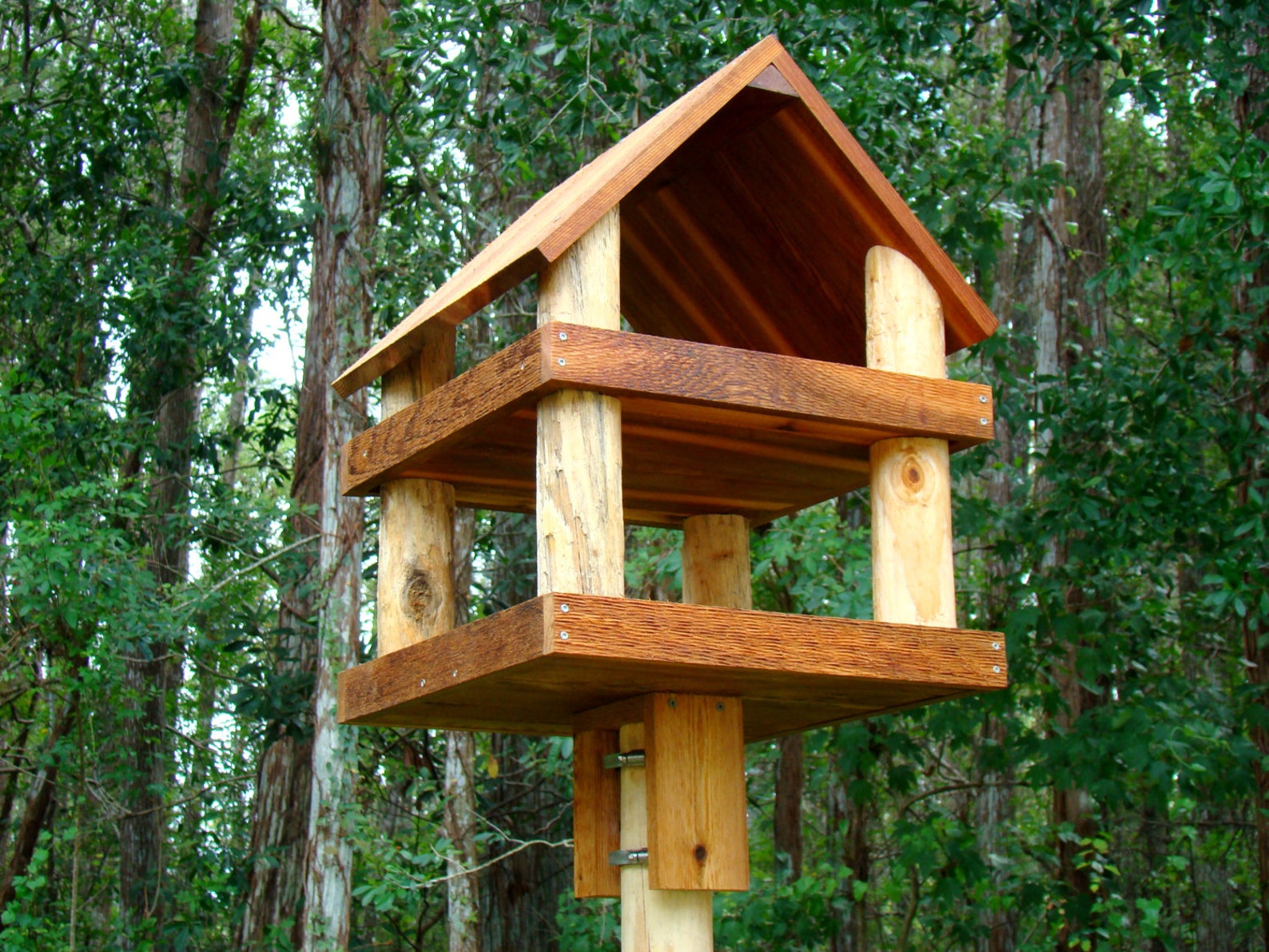 Large wooden bird feeder platform style Etsy