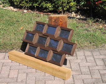Wood wall 4x6 collage frame - 10 opening multi picture frame - hang vertical or horizontal to display all photos as portraits or landscapes