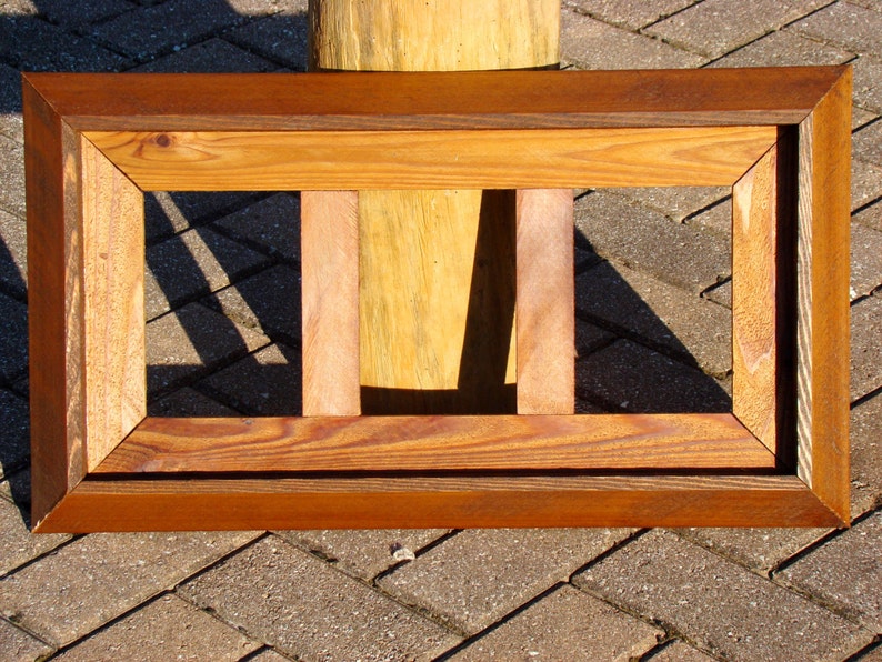 Decorative Cedar Wood Picture Frame Collage Handmade 3 Image 0