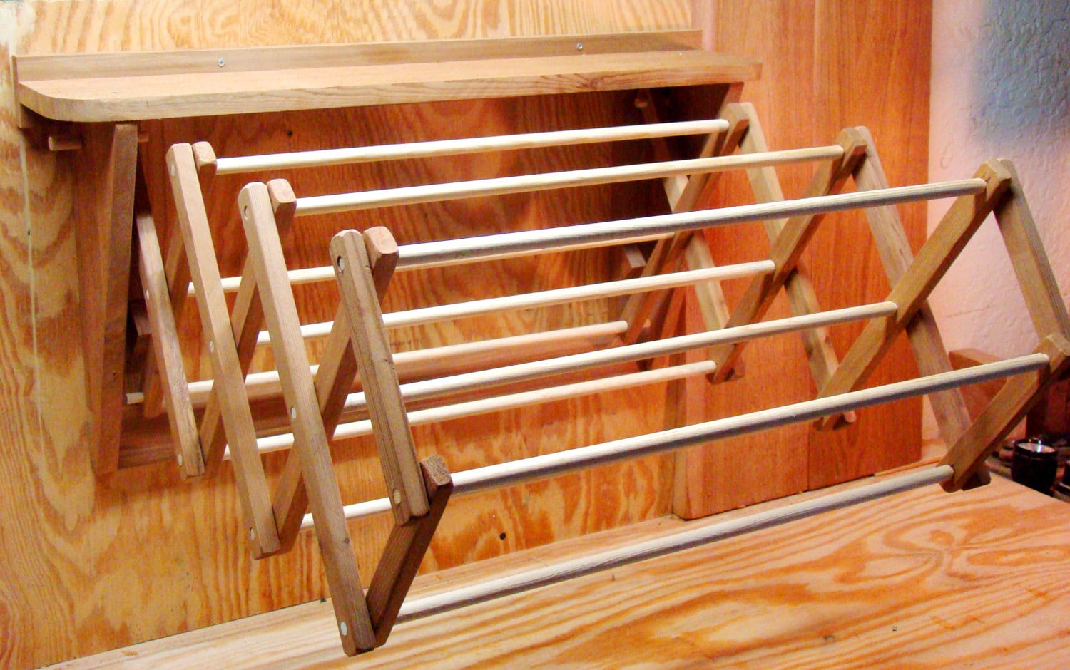Wooden wall mounted drying rack use as a clothes drying rack Etsy Wooden wall mounted drying rack use as a clothes drying rack Etsy