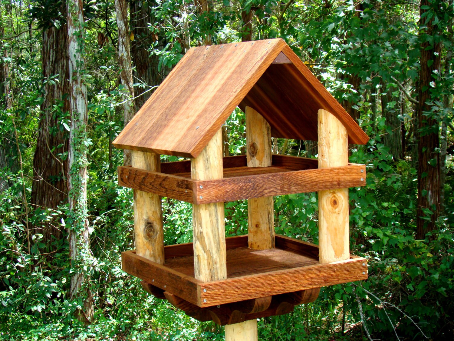 TBNUP #1SB Handmade hanging octagon platform cedar wood bird/squirrel feeder 