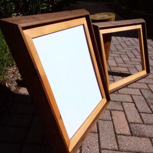 16x20 picture frame handmade - 16x20 frame with mat - large 16x20 frame opening is matted with naturally decorative cedar wood zdjęcie 9