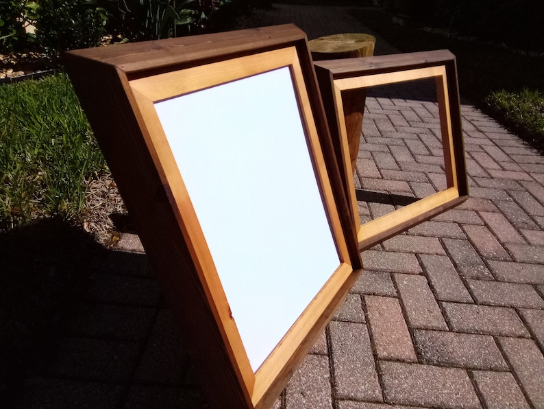 16x20 picture frame handmade - 16x20 frame with mat - large 16x20 frame opening is matted with naturally decorative cedar wood zdjęcie 9
