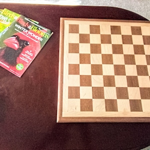 Premium hardwood chessboard - handmade chessboard with mahogany and maple - large chess board with 2&quot; squares - 20x20 chess players board