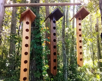 Woodpecker feeder / hanging suet bird feeders / attract woodpeckers and songbirds w/ this handmade in USA quality birdfeeder
