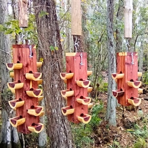 Bird seed feeders - outdoor bird feeders - cedar bird feeder hanging - gifts for birdwatchers - useful for bird feeding