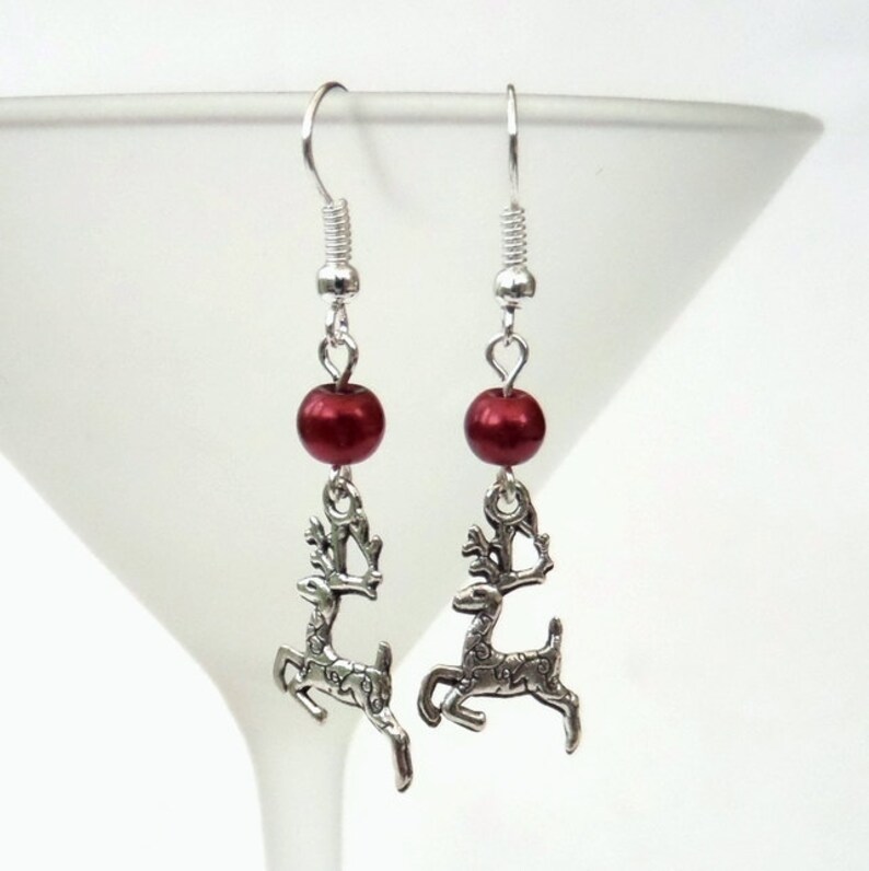 Christmas Reindeer Earrings Christmas Novelty Gift Xmas Etsy UK