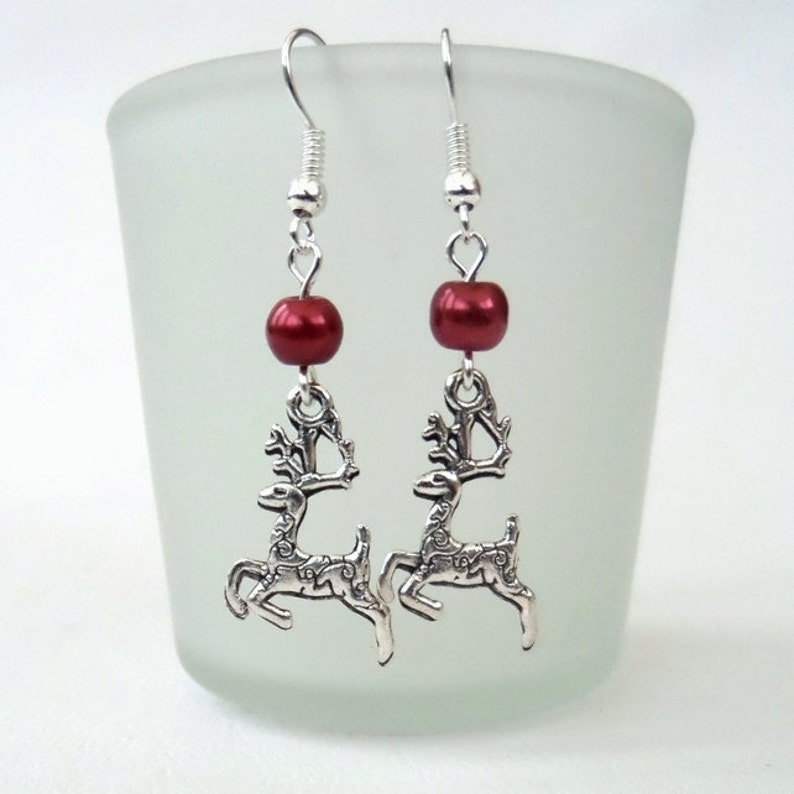 Christmas Reindeer Earrings Christmas Novelty Gift Xmas Etsy UK