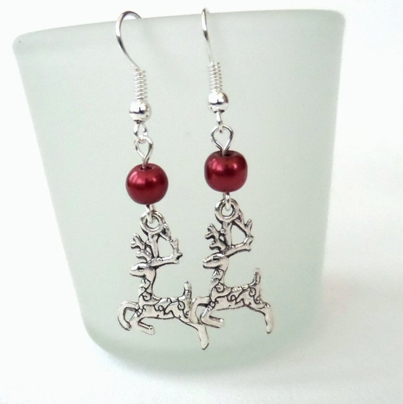 Christmas Reindeer Earrings Christmas Novelty Gift Xmas Etsy UK
