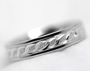 4mm 925 Sterling Silver Ring for Men & Women Wedding Band, Personalized Engraving Infinity Promise Ring, 0005