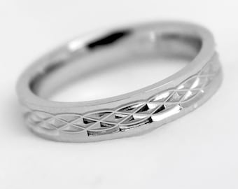 4mm 925 Silver Wedding band Infinity Braid Engraving for Women/Men