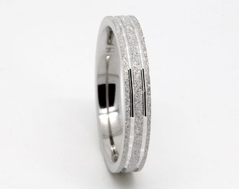 3mm Solid Silver Wedding Ring for Women Men in 925 Silver Ring Sparkly Ring 925 Sterling Silver band Women wedding band