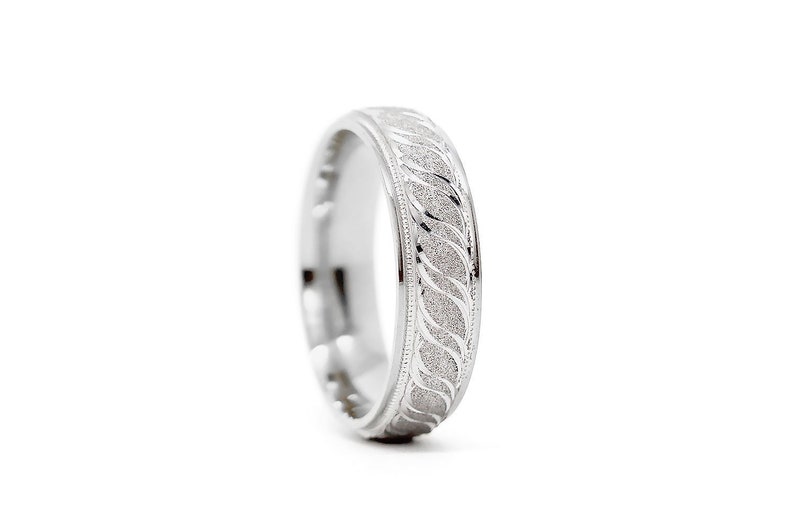 6 mm 925 Silver Wedding Ring with Filigree design for Men /& Women