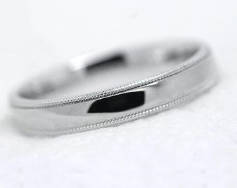 4mm Solid Silver Wedding Ring for Women & Men, Mans Silver Wedding Band Minimalist Ring, 925 Sterling Silver, Women's wedding band