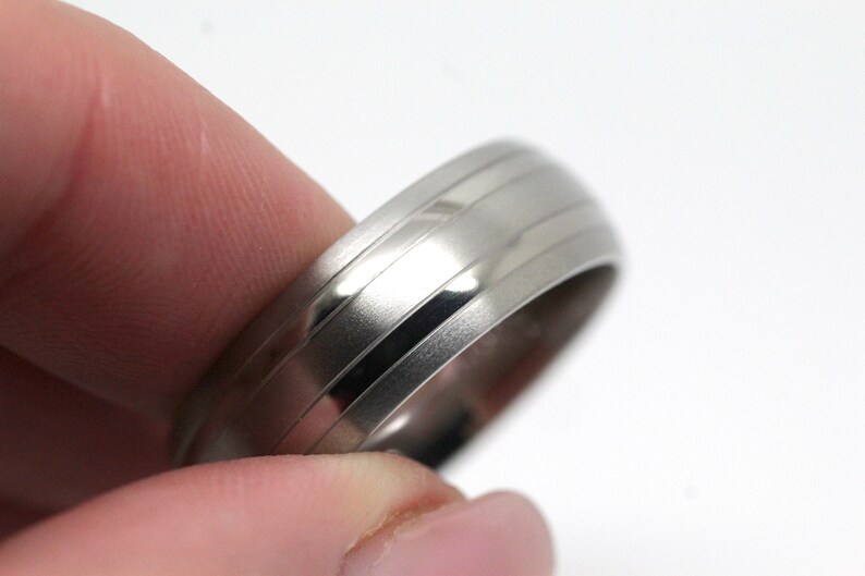 8mm titanium wedding band. brushed titanium wedding ring