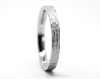 3mm 925 Sterling Silver Hammered Wedding Band for Men Women Thin Stacking Wedding Ring Sandblast finish Rose Gold Yellow Gold 925 Silver