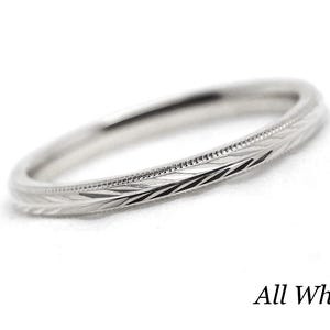 Women's Wedding Band 2mm 10K Gold Ring, Wheat Engraved Filigree Band, Thin Personalized Anniversary Ring
