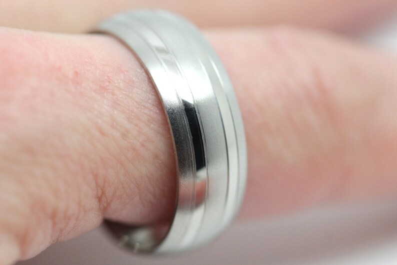 8mm titanium wedding band. brushed titanium wedding ring