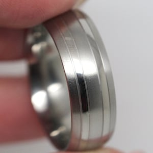8mm titanium wedding band. brushed titanium wedding ring