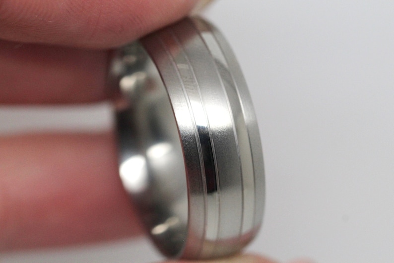 8mm titanium wedding band. brushed titanium wedding ring