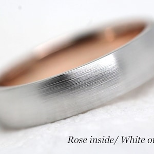 5mm Classic Gold Wedding Ring for Men & Women, Two tone Gold Wedding Band or One Tone Gold Wedding Band, Matching Engraved Rings