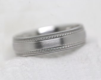 Handcrafted 925 Silver Men's & Women's Wedding Rings • Engraved Couples Bands • Matching His and Hers Jewelry • 6MM