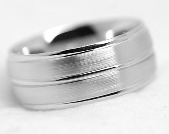 925 Sterling Silver Mens Wedding Band Women • 8MM 925 Sterling Silver