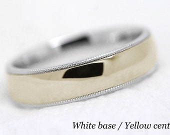 6mm 10K Gold Wedding Band for Men and Women • Classic Simple Wedding Ring Milgrain Men's Engagement Ring Anniversary Gift Promise