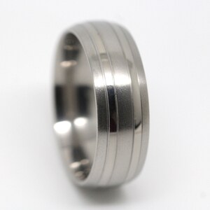 8mm titanium wedding band. brushed titanium wedding ring