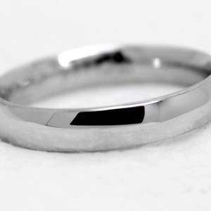 4mm Classic Wedding Band for Men and Women in 925 Sterling Silver, Low Dome High Polish Wedding Ring with Engraving, TF0022 image 2