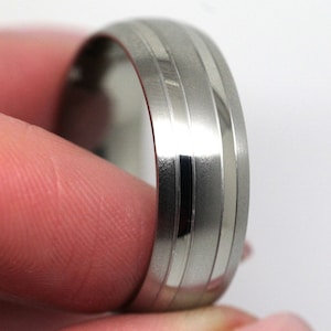 8mm titanium wedding band. brushed titanium wedding ring