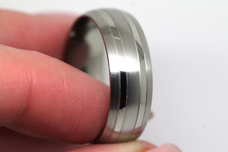 8mm titanium wedding band. brushed titanium wedding ring