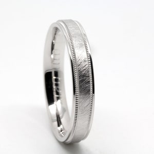 4mm 925 Sterling Silver Wedding Ring for Men and Women, Classic Brushed ring with Personalized Engraving, Ice Skate Ring 6786