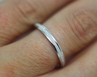 2mm Stackable Wedding Band Women in 925 Sterling Silver • Personalized Celestial Cluster Promise Ring