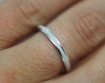 2mm Stackable Wedding Band Women in 925 Sterling Silver • Personalized Promise Ring