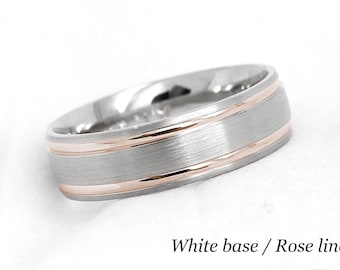 Alianza de oro de mm para hombre y mujer, anillo de compromiso