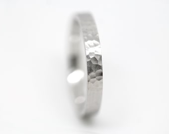 3mm Hammered Silver Ring • Wedding Band for Women & Men • 925 Sterling Silver Stacking Promise Ring